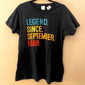 Legend Since September 1989 XL Black Tshirt